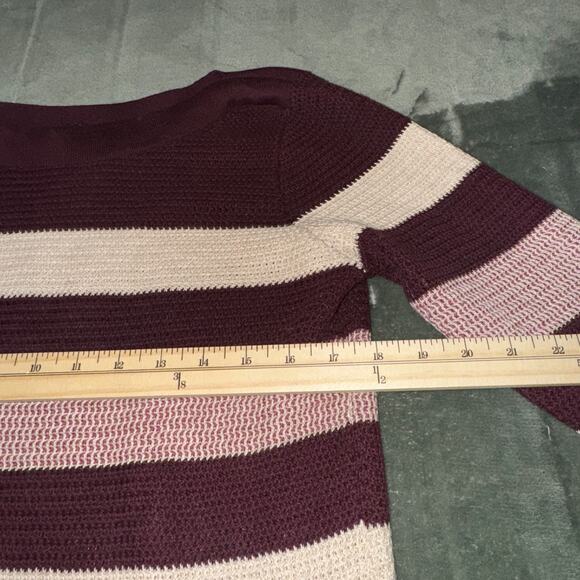 Market & Spruce Sweater Women’s Medium Multi Striped Waffle Knitted Pullover - Picture 7 of 9